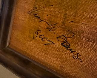 Framed Original Oil on Canvas Abstract Signed 