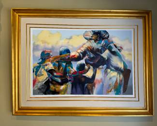 Framed Original Serigraph "In Arm's Reach" Signed Paul Goodnight | Edition 138/250 (55"W x 44"H)