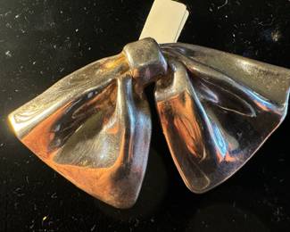 Sterling Silver Bow Pin
