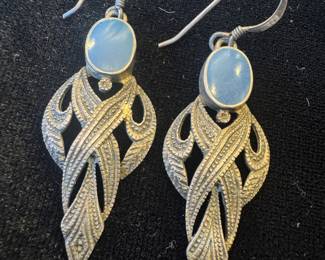 Sterling Silver & Opal Earrings