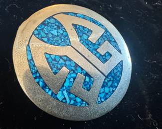 Sterling Silver with Turquoise Chip Pin