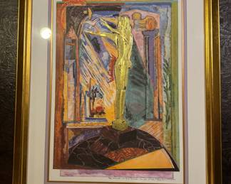 Framed Original Serigraph "The Eternal Couple Receives the Gift of Love" Signed James King 09 - Edition 57/300 (27"W x 34"H)