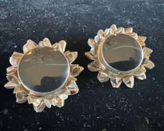 Sterling Silver with Black Onyx Sunflower Earrings 