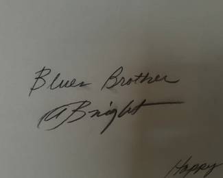 Framed Original Pastel on Paper "Blues Brother" Signed A Bright (30"W x 24"H)