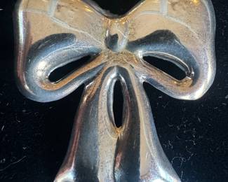 Sterling Silver Bow Pin