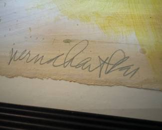 Framed Original Mixed Media on Paper Signed (54"W x 43"H)