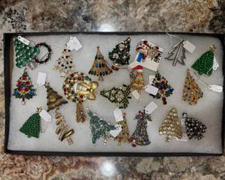 Largest Collection of Costume Jewelry / Xmas Trees