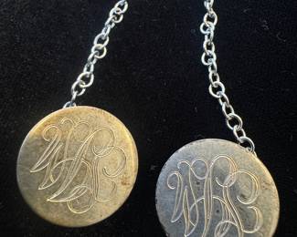 Sterling Silver Chained Monogrammed Sweater Clip