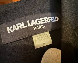 Women's Karl Lagerfeld Jumper Pants Suit Romper Black White Polka Dot Size 12