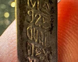 Vintage Sterling Silver Bracelet With Green Malachite Stones