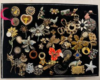 Largest Collection of Costume Jewelry / Floral Pins