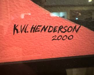 Framed Original Watercolor on Paper Signed KW Henderson 2000 (25"W x 31"H)