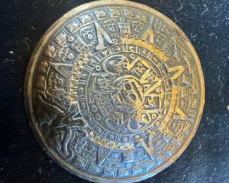 Sterling Silver Aztec Calendar Pin