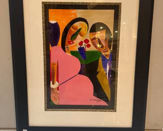 Framed Original Watercolor on Paper Signed KW Henderson 2000 (25"W x 31"H)