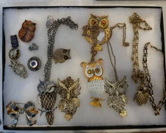 Largest Collection of Costume Jewelry / Owls