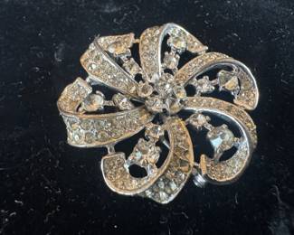 Trifari Sterling Silver Floral Brooch