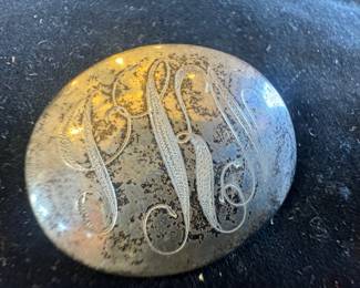Sterling Silver Monogrammed Pin