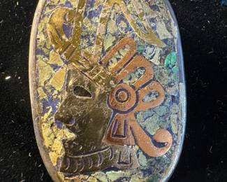 Sterling Silver Aztec Head Pin