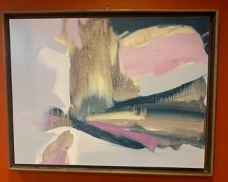 Framed Original Spray Paint on Canvas Unsigned (52"W x 40"H)