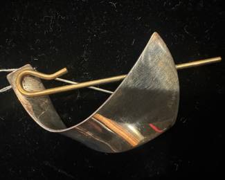 Sterling Silver Abstract Pin