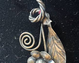 Sterling Silver Floral Brooch