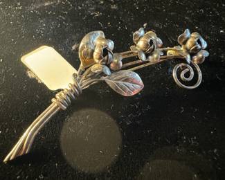Sterling Silver Floral Brooch