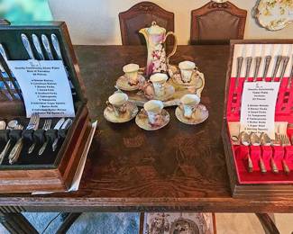 Silver Plate Sets with 14 Piece Tea Set