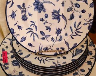 Blue and White Floral Royal Stafford Plates, Fine China