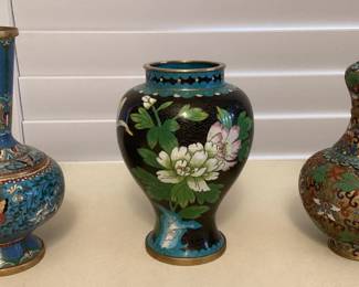SCH110 Three Chinese Cloisonné Vases