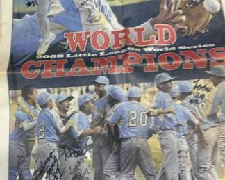 SCH030- Autographed Newspaper And Base Ball