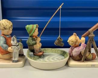 SCH510 Vintage M.I. Hummel "Just Fishing" "Star Gazer" "Horse Trainer" Figurines