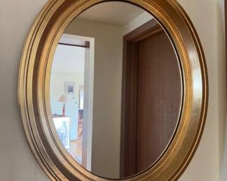 Vintage Gold Gilt Oval Mirror	