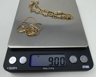 14K Gold Jewelry Lot - Bracelet + Scrap Necklace (9g Total)	