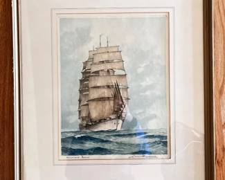 Signed Maritime Print – Homeward Bound Sailing Ship	