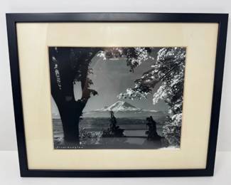 Framed Black & White Mt. Rainier Photograph - Signed by Artist	