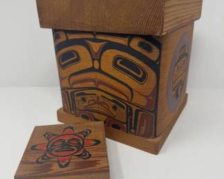 Handcrafted NW Coast Cedar Boxes – Signed J. Ferrier 1979 & Other	