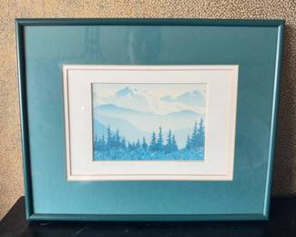 Ellen Samms Burtner Mountain Landscape Print – Signed Reproduction	