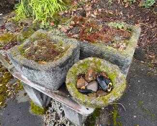 #1 Tufa Stone Planters – Set of 3 Rustic Rock Garden Troughs	