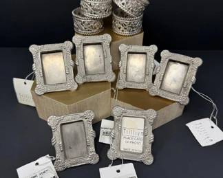 Pewter Napkin Holders: Trillium Frame & Filigree Designs - New w/ Tags	