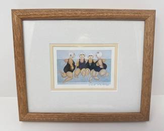 Dixie Rogerson Signed Lithograph Ladies Of The Downtown Pool	