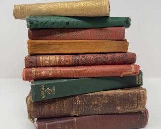 Antique Book Lot – Les Misérables, Sartor Resartus, Robert Browning +	
