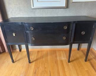Antique Huntley Furniture Black Buffet Sideboard	