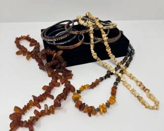 Baltic Amber & Beaded Necklaces + Assorted Bangles	