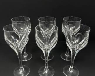 Set of 6 Atlantis Evora Style Crystal Wine Glasses	