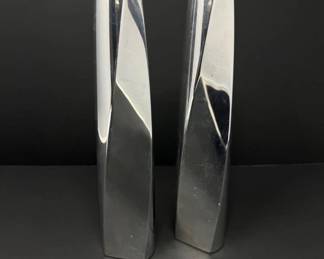Nambe 2002 Fred Bould Twist Candlesticks	
