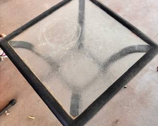 Small metal and glass patio table 