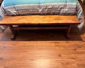 Solid wood bench