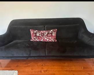 black velvet loveseat gold legs in excellent condition 