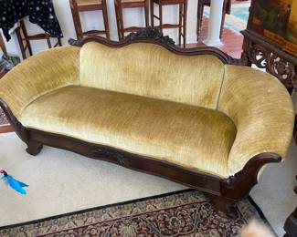 19th Century Antique Victorian Empire Sofa