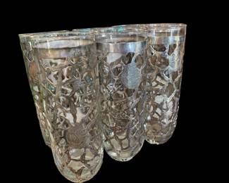 Mexican Silver & Glass Set .800